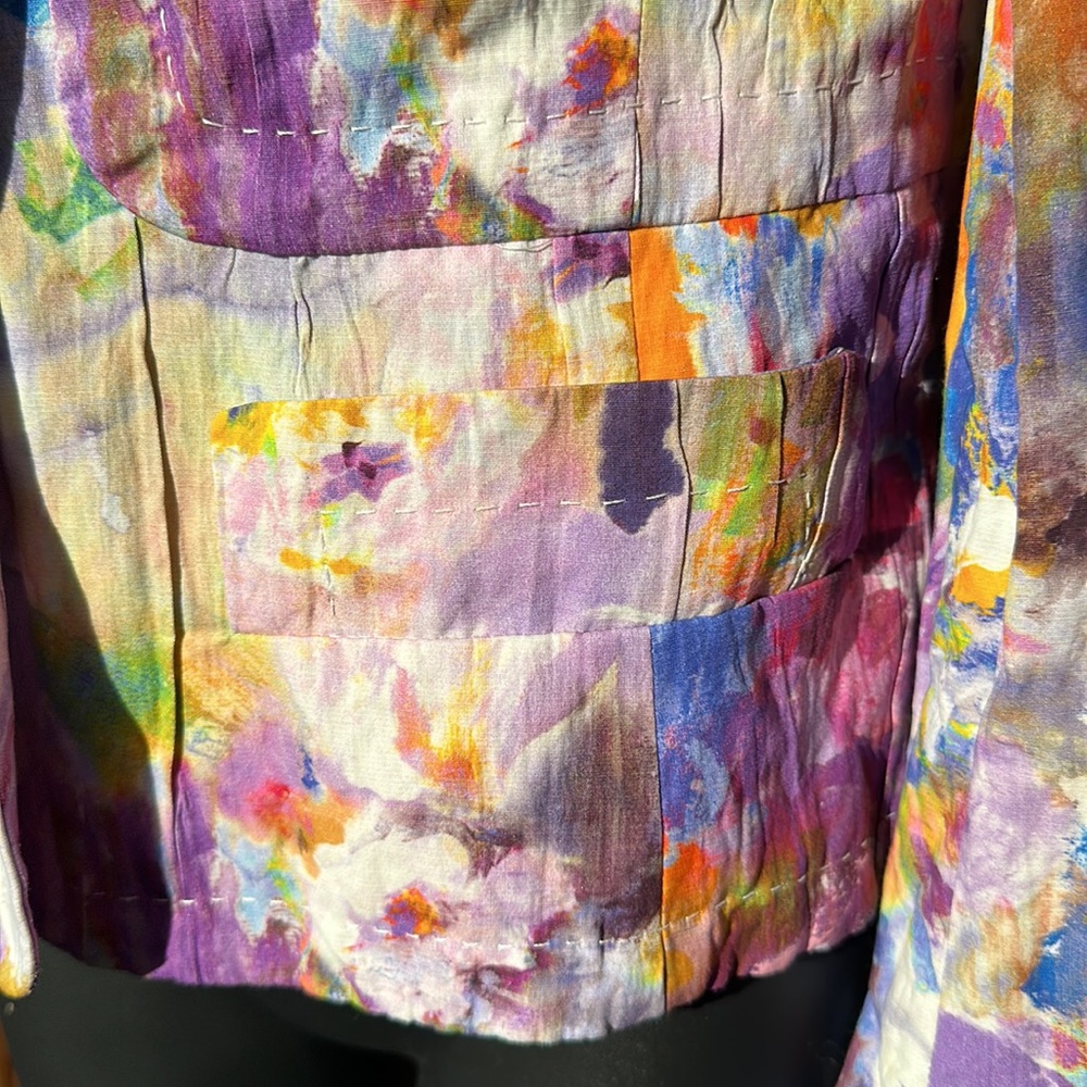 Escada Bright Colored Abstract Patterned Blazer, … - image 4